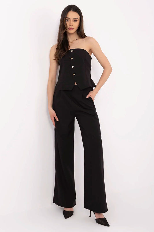 Vest & Wide-Leg Pants Set