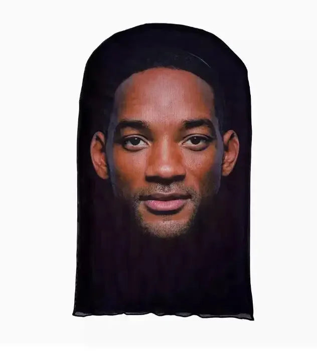 Mască Kanye imprimată 3D - Mască completă cu plasă elastică pentru cosplay, jocuri de rol și moda hip hop