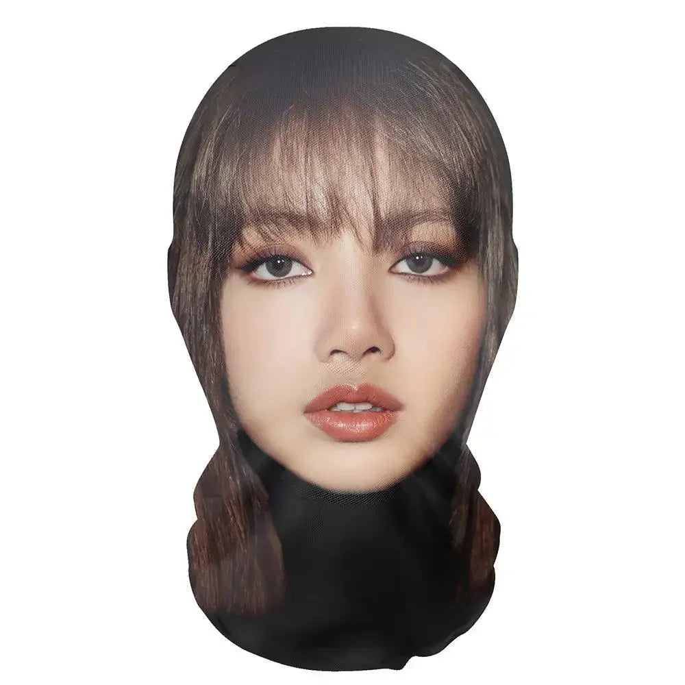 Mască Kanye imprimată 3D - Mască completă cu plasă elastică pentru cosplay, jocuri de rol și moda hip hop