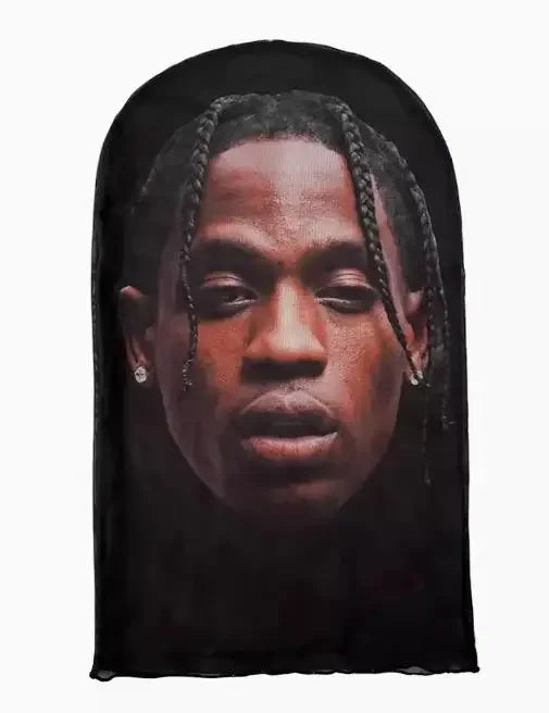 Mască Kanye imprimată 3D - Mască completă cu plasă elastică pentru cosplay, jocuri de rol și moda hip hop
