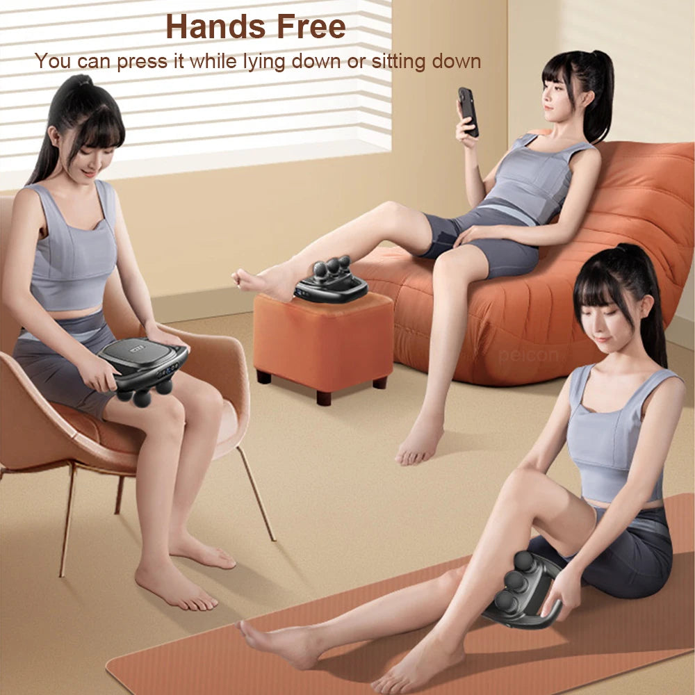Muscle Massager - High Frequency 6-Head Professional Massage Gun for Back, Waist, Shoulder & Body, 9 Modes, 9 Intensity Levels