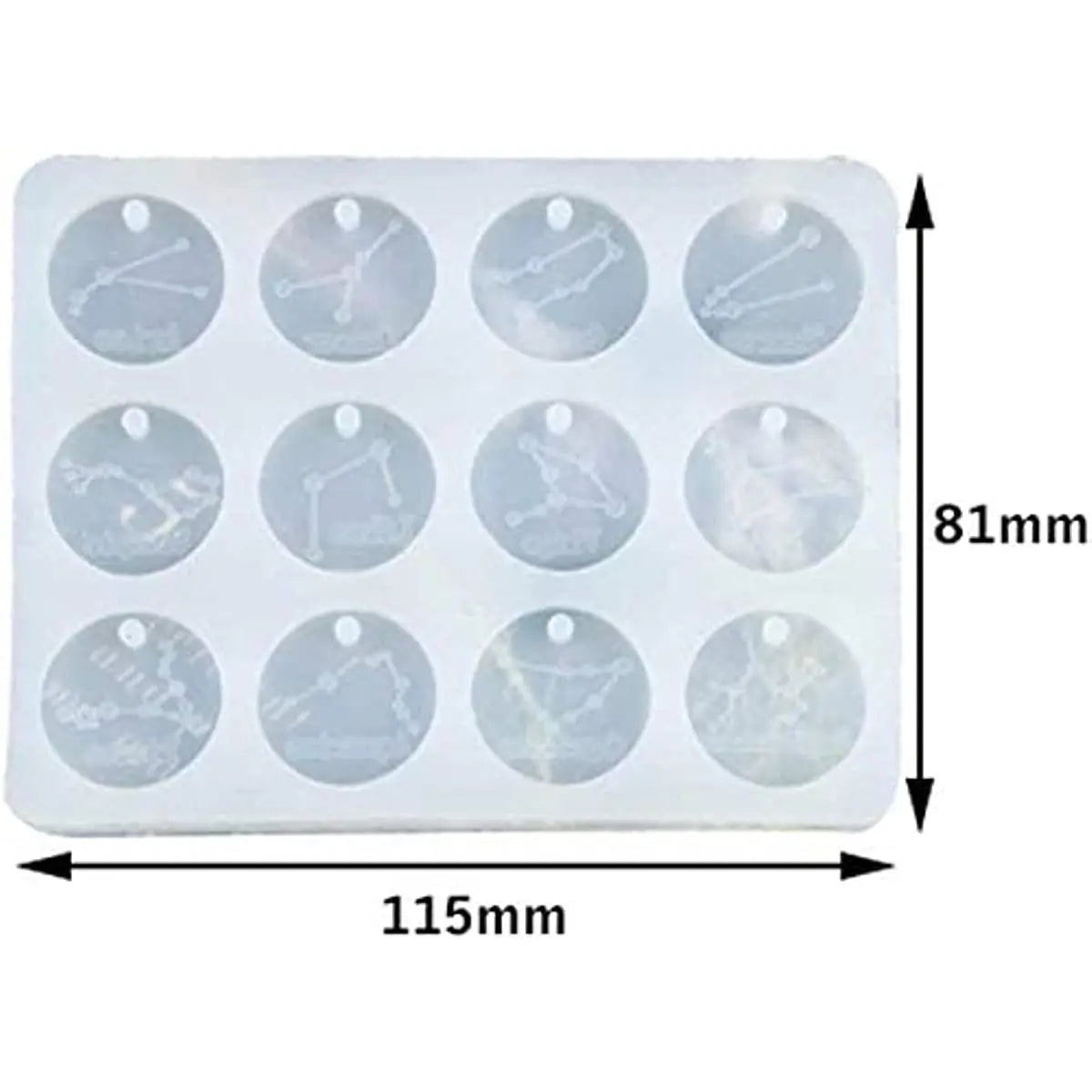 12 Zodiac Constellation Resin Molds, Round Zodiac Sign Epoxy Resin Molds for Jewelry Making DIY Craft