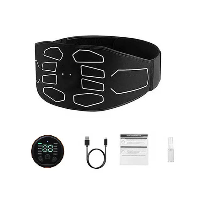 120cm Abdominal Massager Waist Belt - Fitness Equipment for Muscle Toning, Abdominal Training, 10 Modes, 30 Intensity Levels