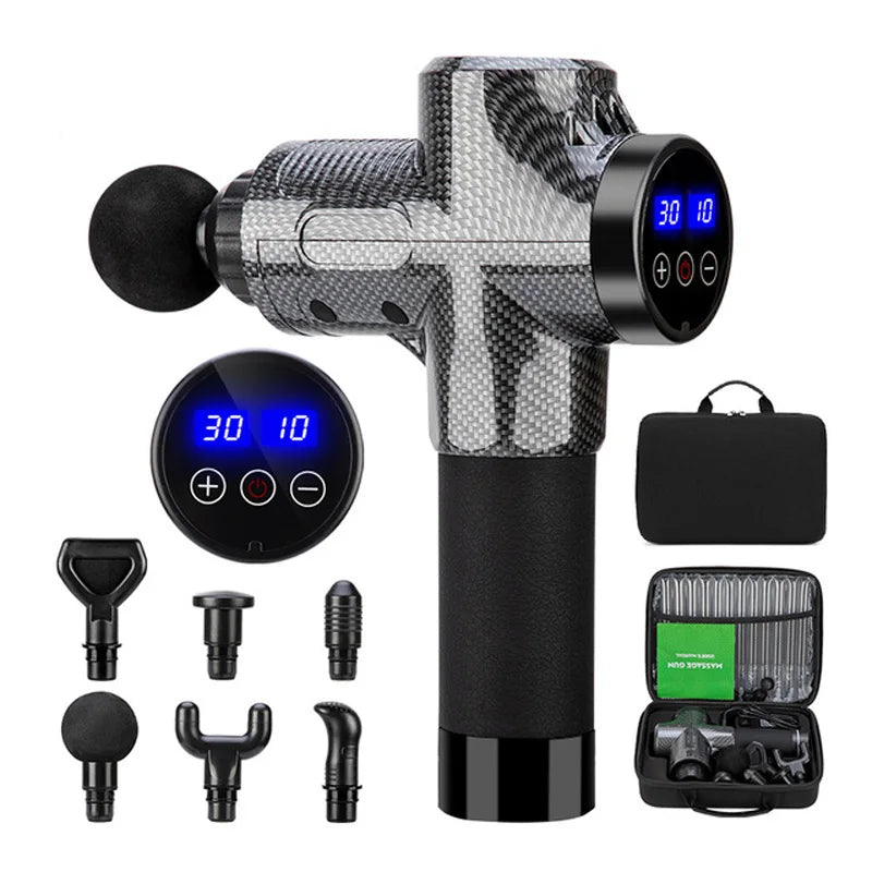 Pistol de Masaj Fascial – Aparat Electric cu Percuție pentru Relaxare Musculară & Recuperare