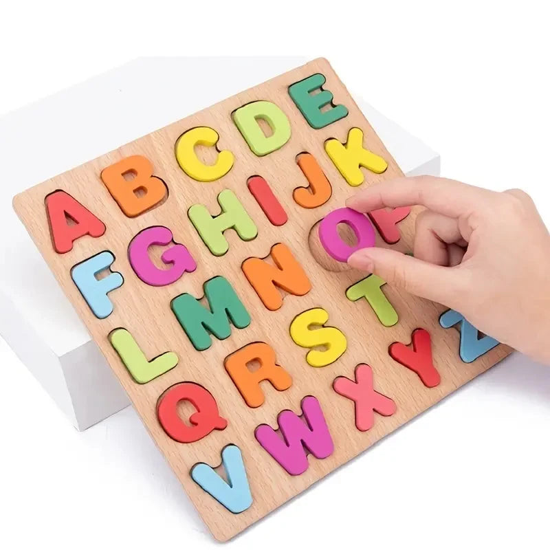 Colorful Alphabet & Number Wooden Puzzle - Educational Matching Game for Preschool Learning (Ages 3-12)