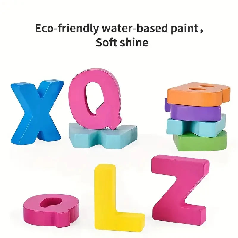 Colorful Alphabet & Number Wooden Puzzle - Educational Matching Game for Preschool Learning (Ages 3-12)