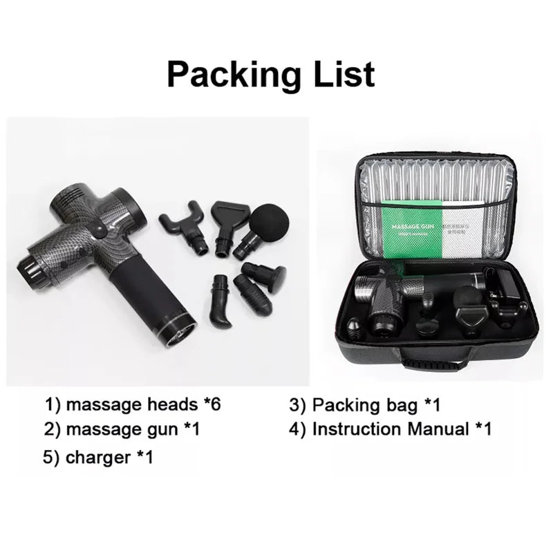 Pistol de Masaj Fascial – Aparat Electric cu Percuție pentru Relaxare Musculară & Recuperare