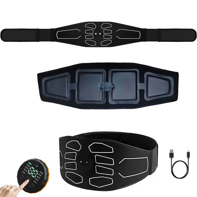 120cm Abdominal Massager Waist Belt - Fitness Equipment for Muscle Toning, Abdominal Training, 10 Modes, 30 Intensity Levels