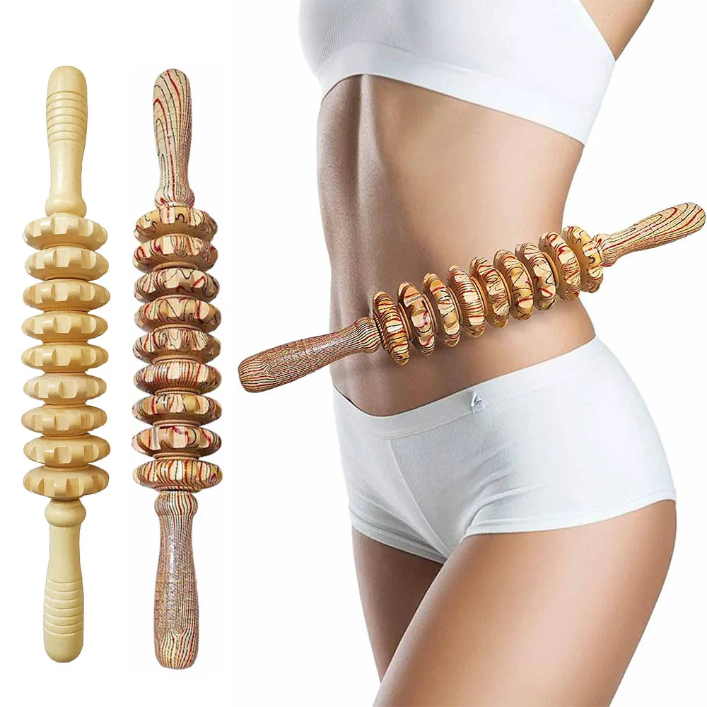 9 Rollers Wooden Massager