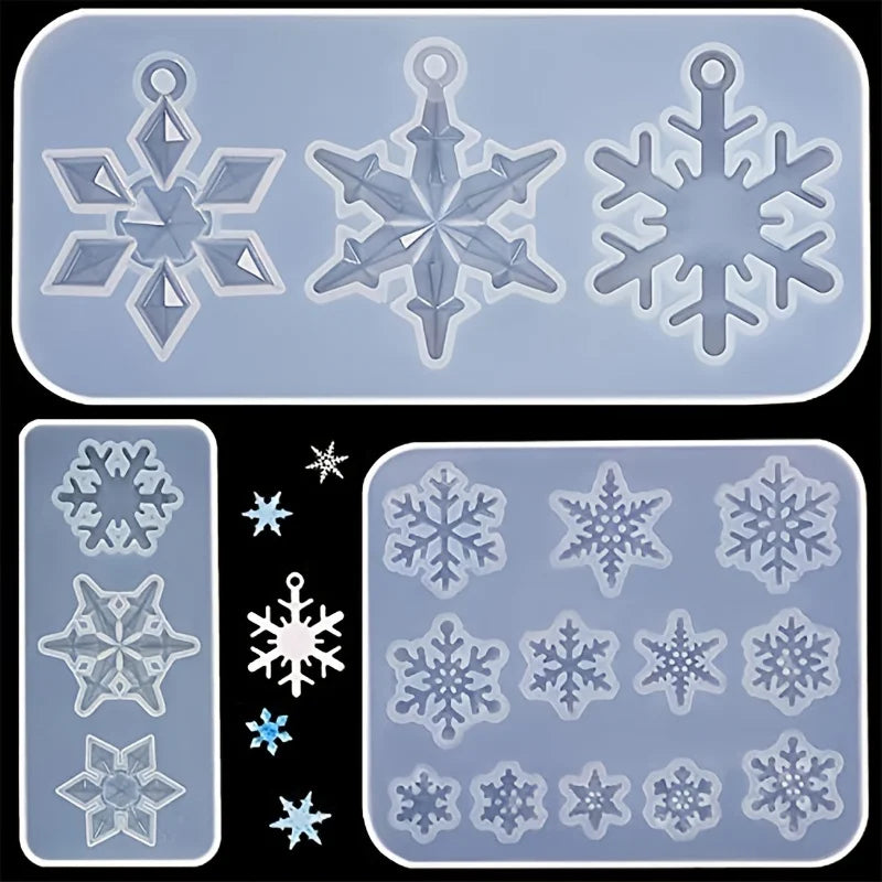 3Pcs Snowflake Silicone Molds