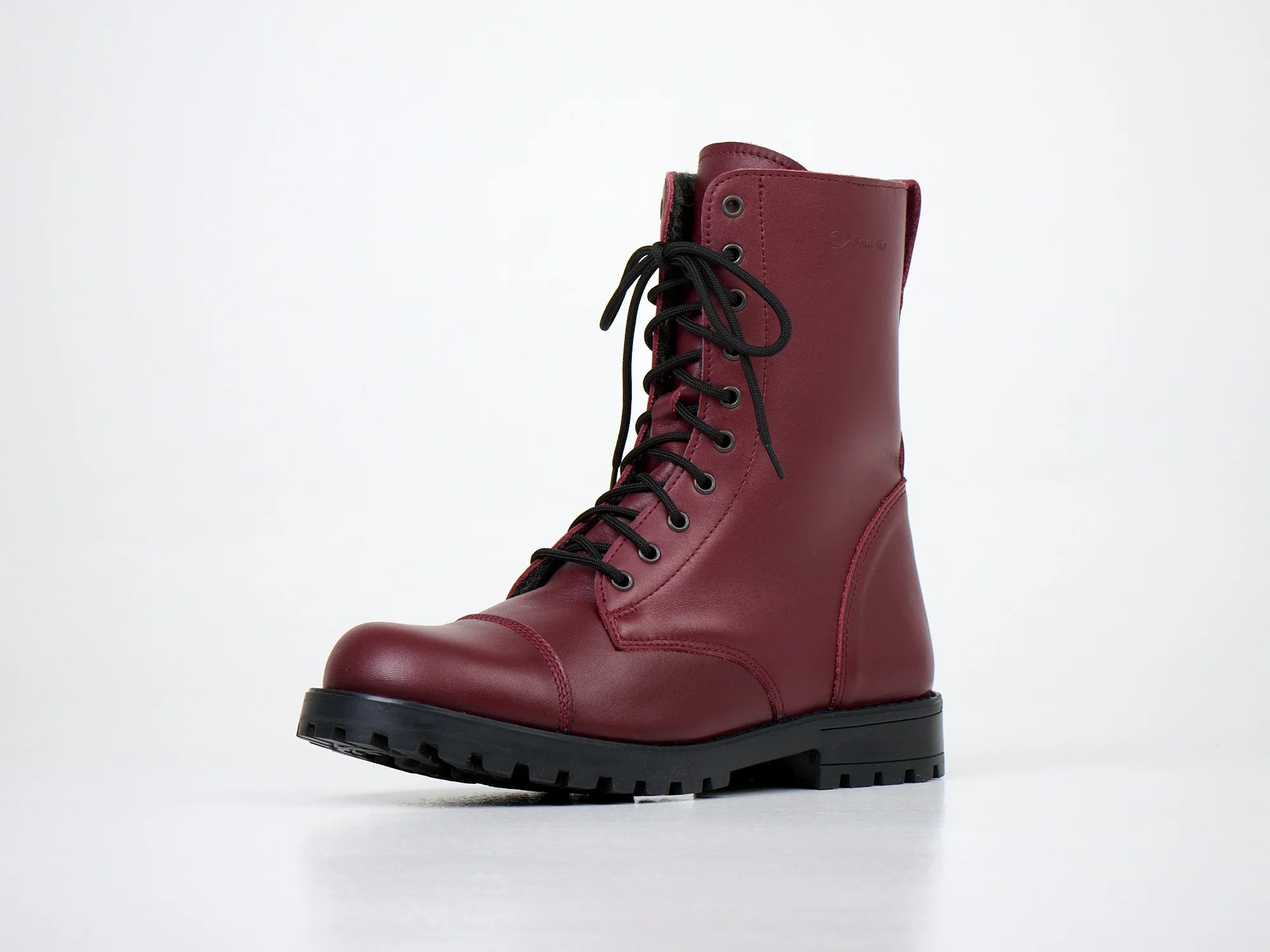 511 Burgundy Winter Boots – NATO-Grade Leather Boots with Fur Lining | Unisex Cold-Weather Boots (AQAP 2110 Certified) | Made in Estonia