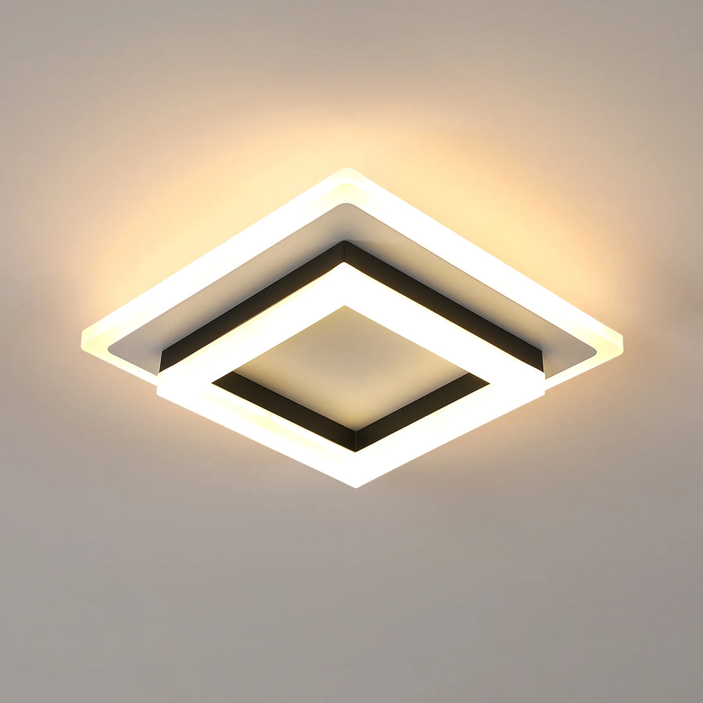 Square LED Ceiling Light, 24W, White Light, for Bedroom, Kitchen or Office