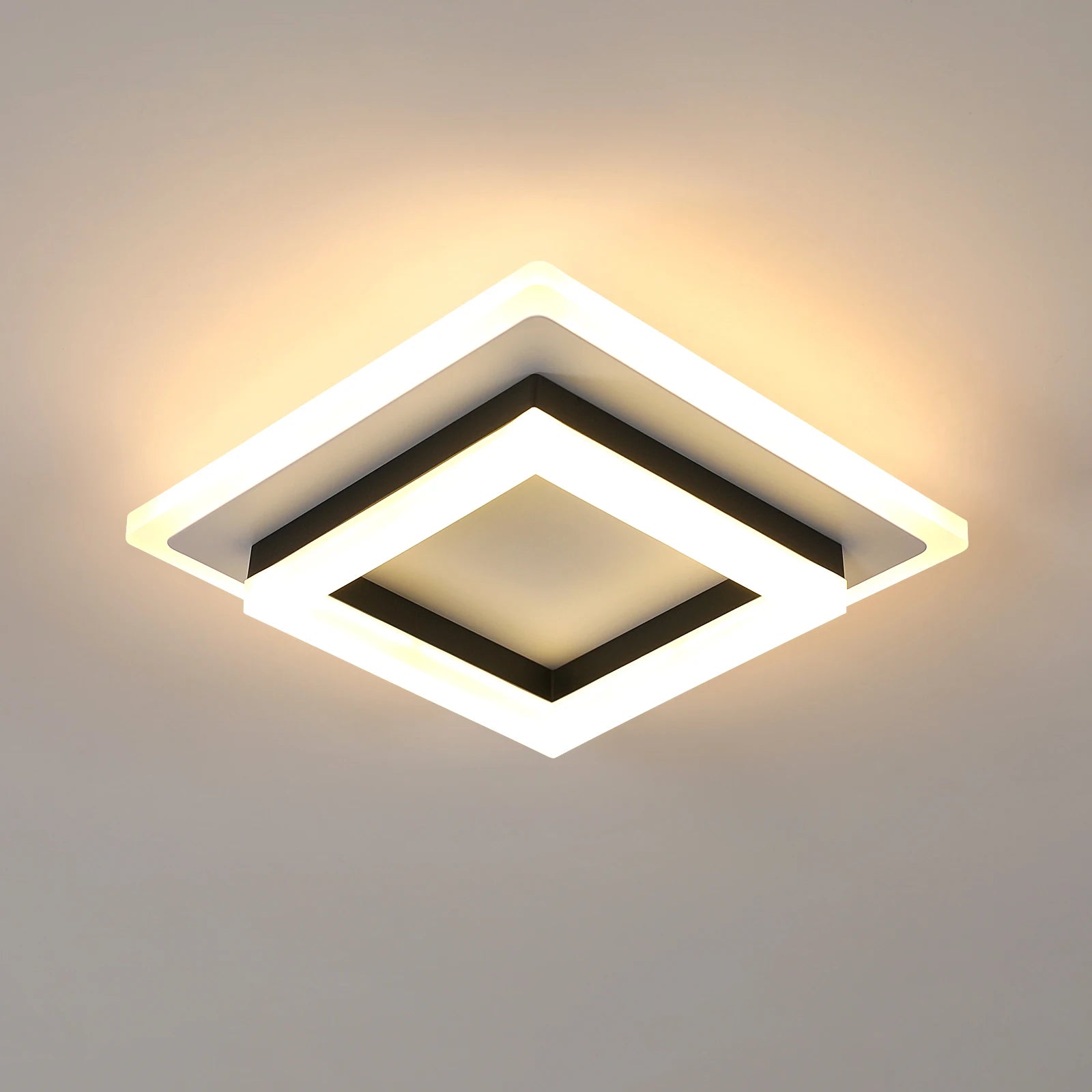 Square LED Ceiling Light, 24W, White Light, for Bedroom, Kitchen or Office