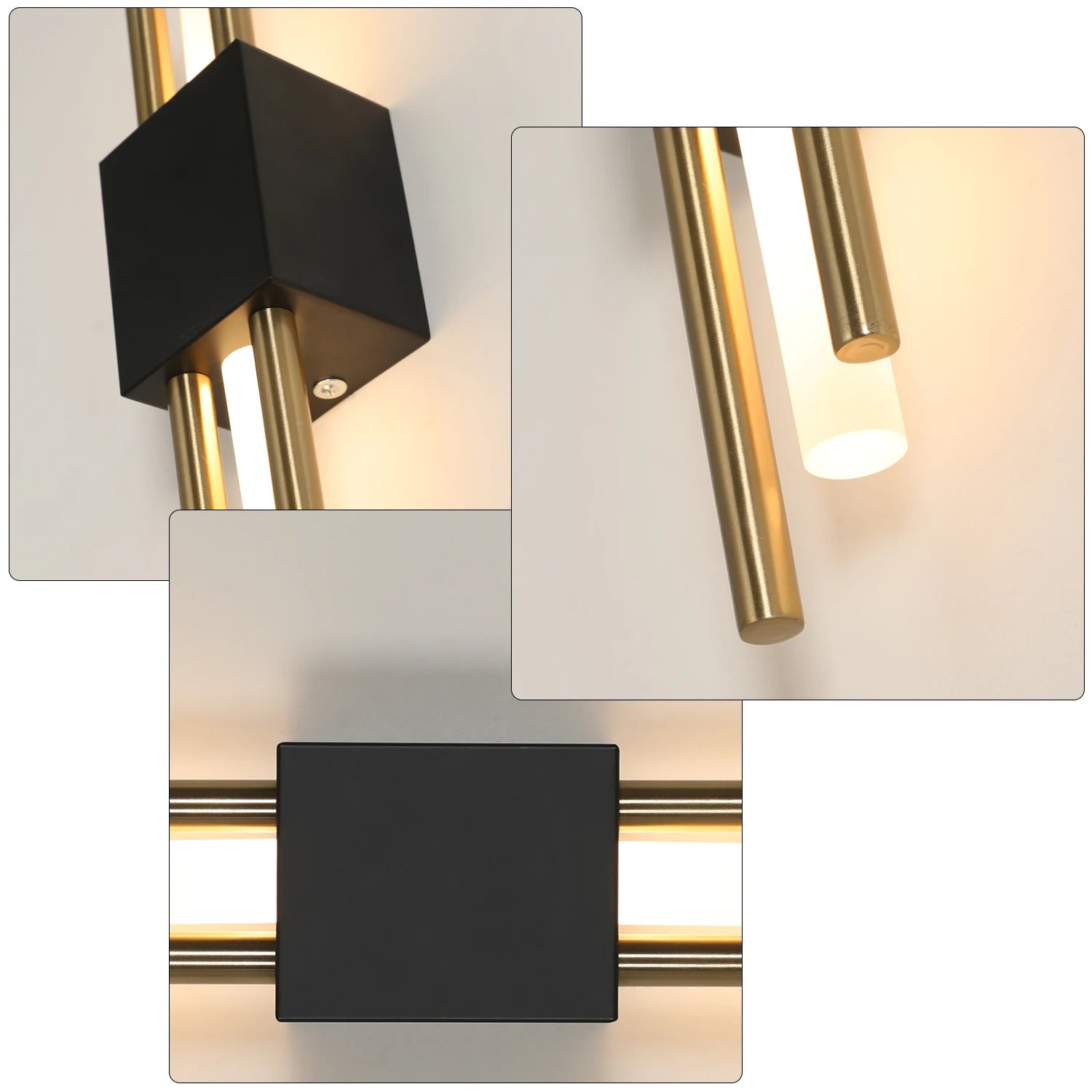LED Wall Lights Indoor, 10W , Warm Light 3000K, Black Gold