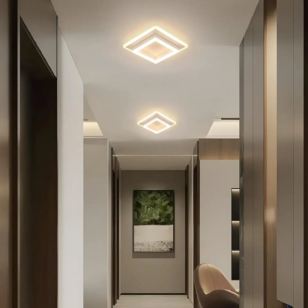 Square LED Ceiling Light, 24W, White Light, for Bedroom, Kitchen or Office