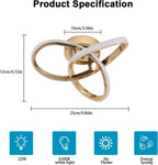 Lampă de tavan LED cu design curbat, lumină caldă, neutră sau rece, 220V