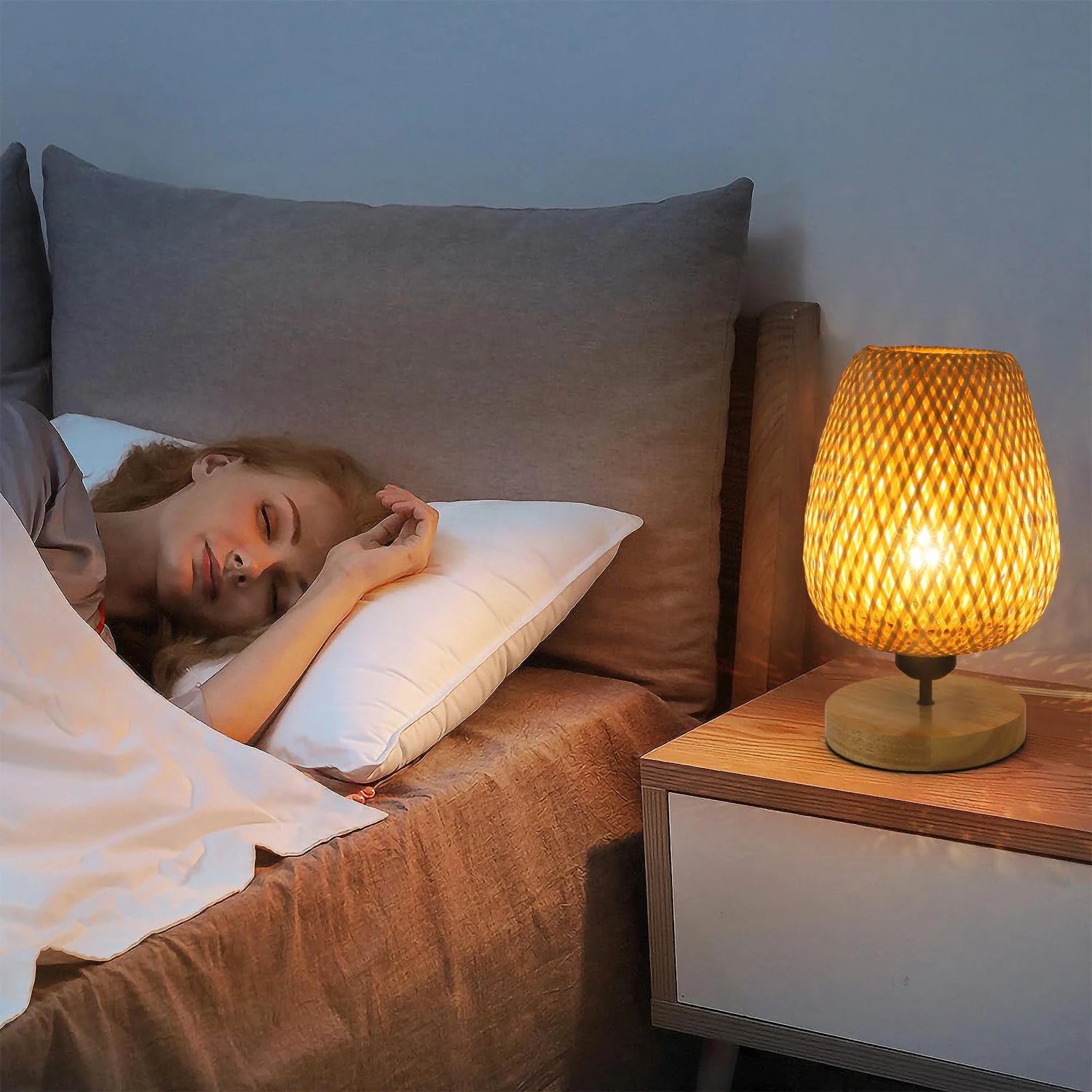 Modern LED Table Lamp, Bedside Lamp with Cable Switch, E27, No Bulb, Vintage Style