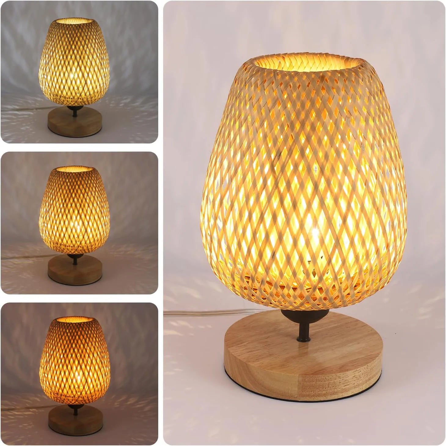 Modern LED Table Lamp, Bedside Lamp with Cable Switch, E27, No Bulb, Vintage Style