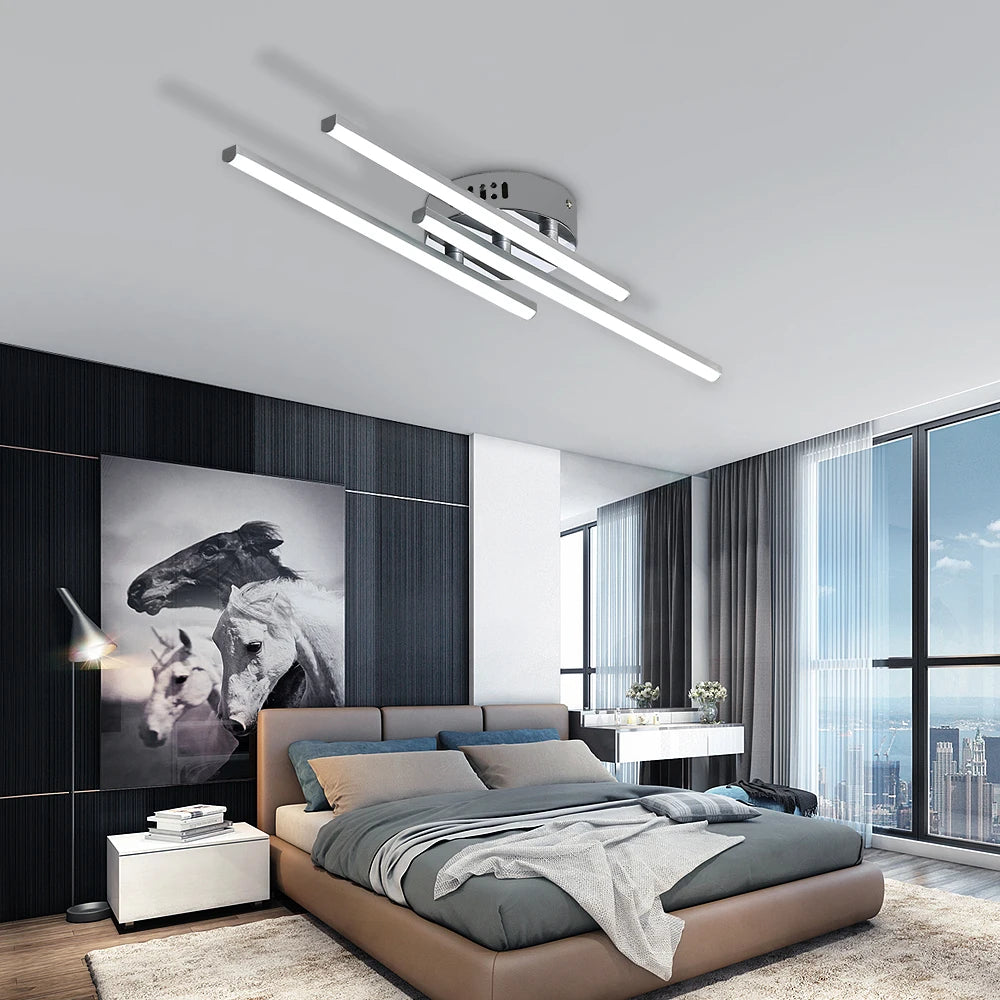 LED Ceiling Light 18W, Modern Silver Acrylic Aluminum, 6500K (Cool White)