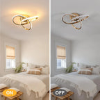 LED Ceiling Light 30W Flower Shape, Gold Ceiling Lamp 3000K Warm Light