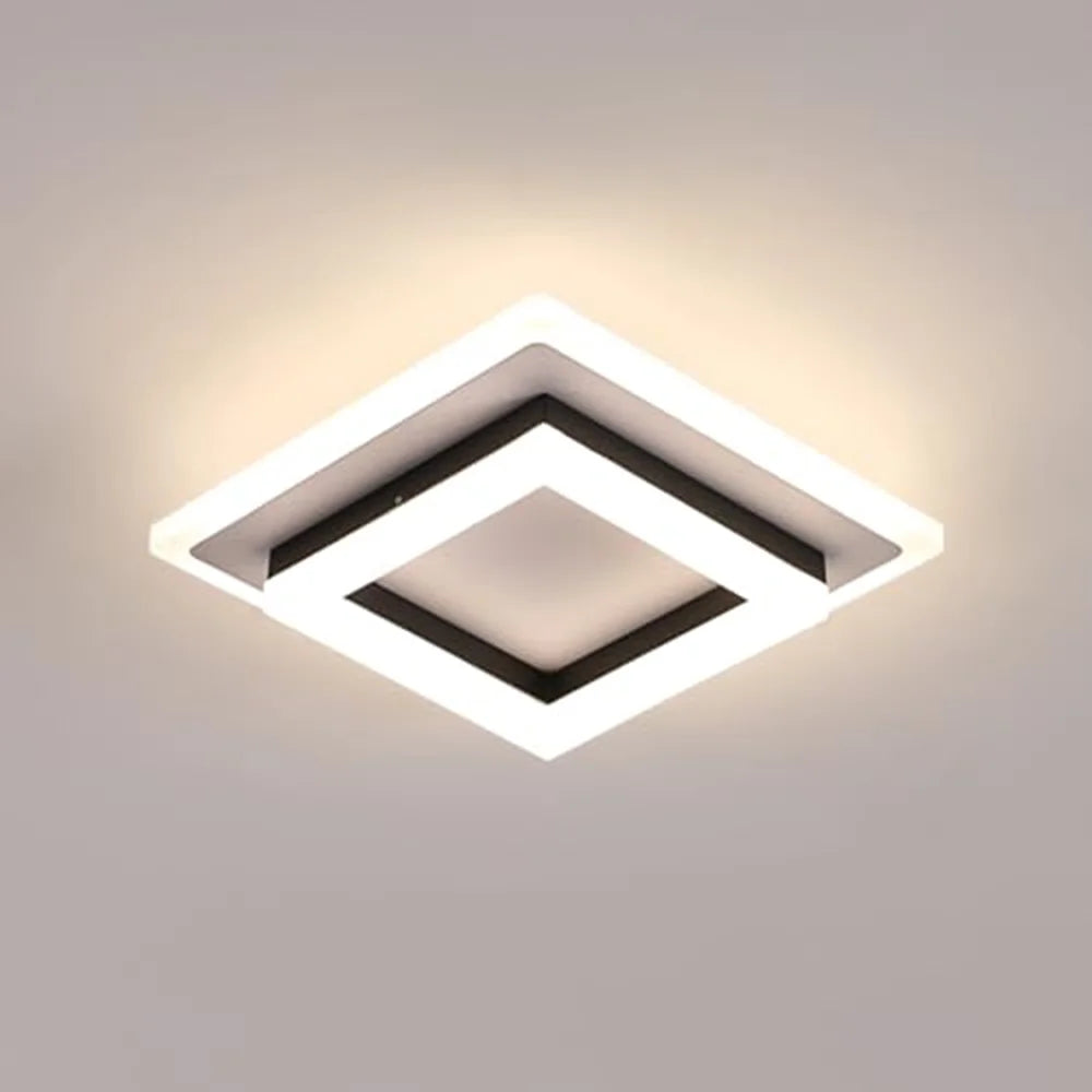 Square LED Ceiling Light, 24W, White Light, for Bedroom, Kitchen or Office