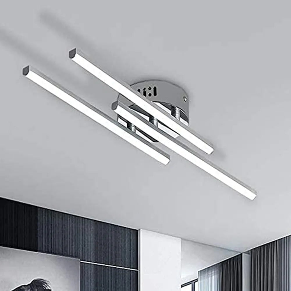 LED Ceiling Light 18W, Modern Silver Acrylic Aluminum, 6500K (Cool White)