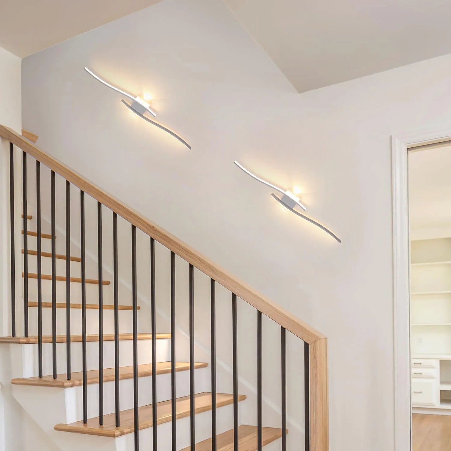 LED Wall Light Indoor 27W, Curved Design Wall Lamp, Warm White