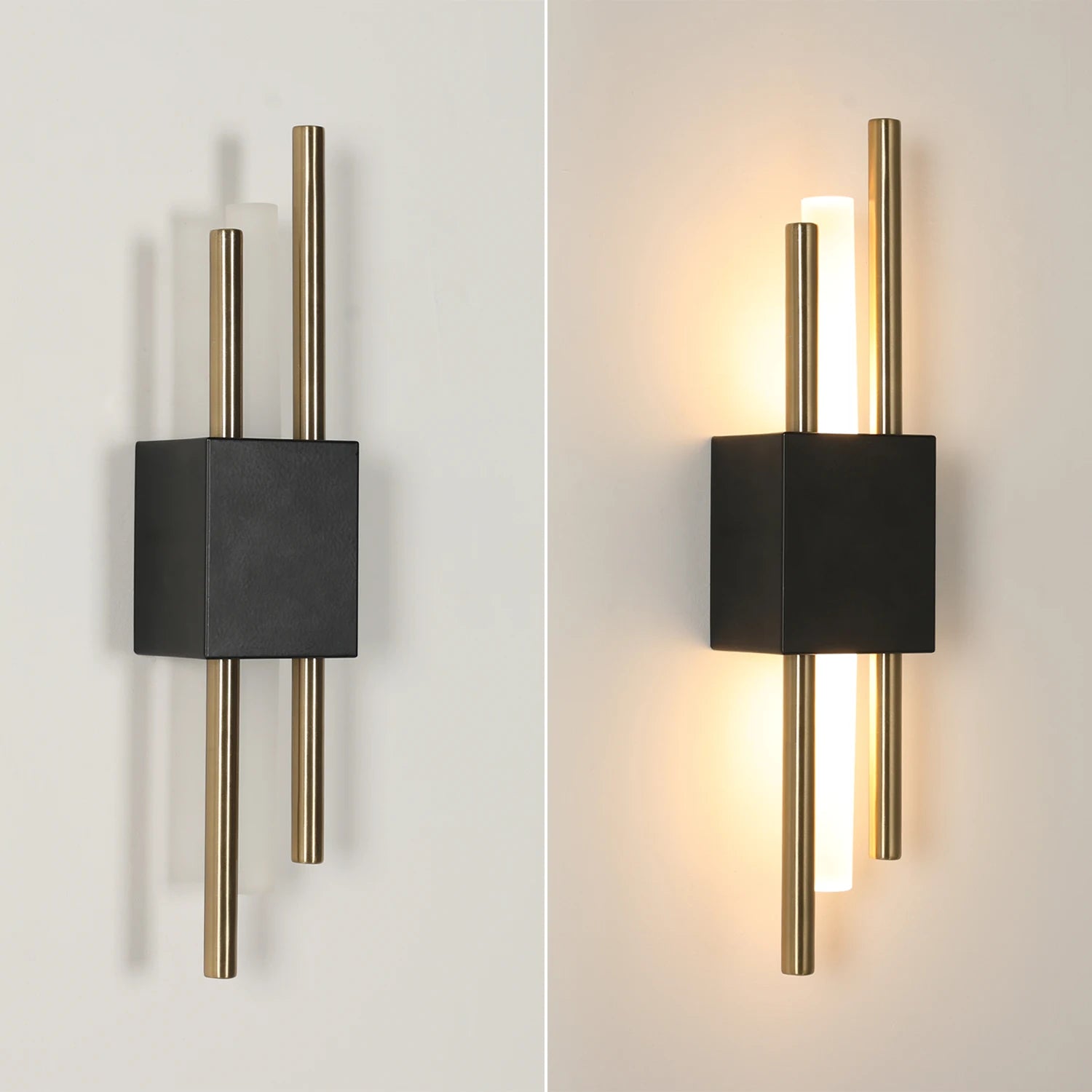 LED Wall Lights Indoor, 10W , Warm Light 3000K, Black Gold