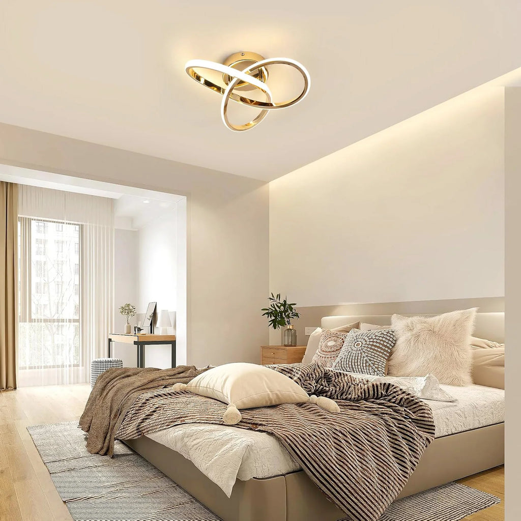 Lampă de tavan LED cu design curbat, lumină caldă, neutră sau rece, 220V
