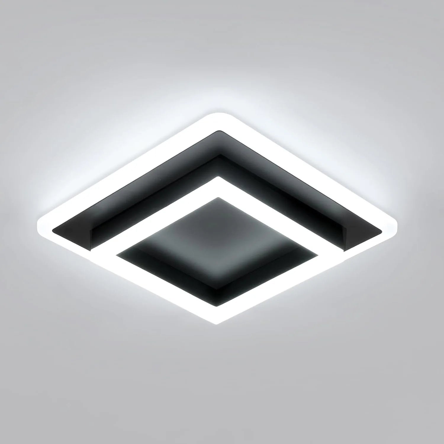 30W Black Square Acrylic Ceiling Lamp - 30CM