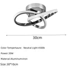 Lampă de tavan LED cu design curbat, lumină caldă, neutră sau rece, 220V