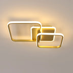 Square LED Ceiling Light Fixture, 40W, Warm Light 3000K, Modern Design, Gold
