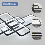 Dimmable LED Ceiling Light, 3-Square Design, Remote & App Controlled