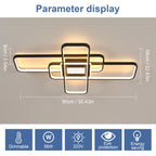 Dimmable LED Ceiling Light, 3-Square Design, Remote & App Controlled