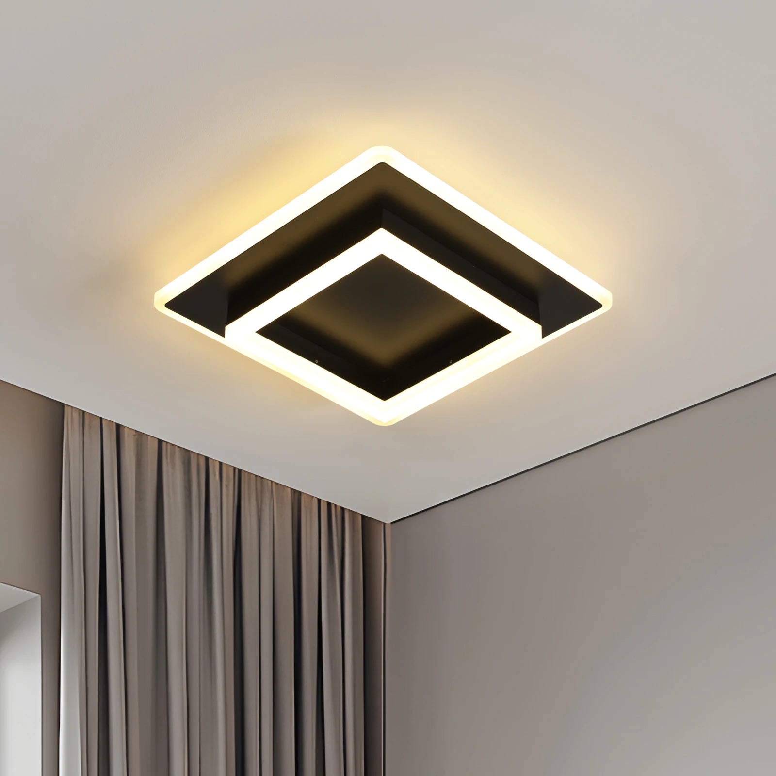 30W Black Square Acrylic Ceiling Lamp - 30CM