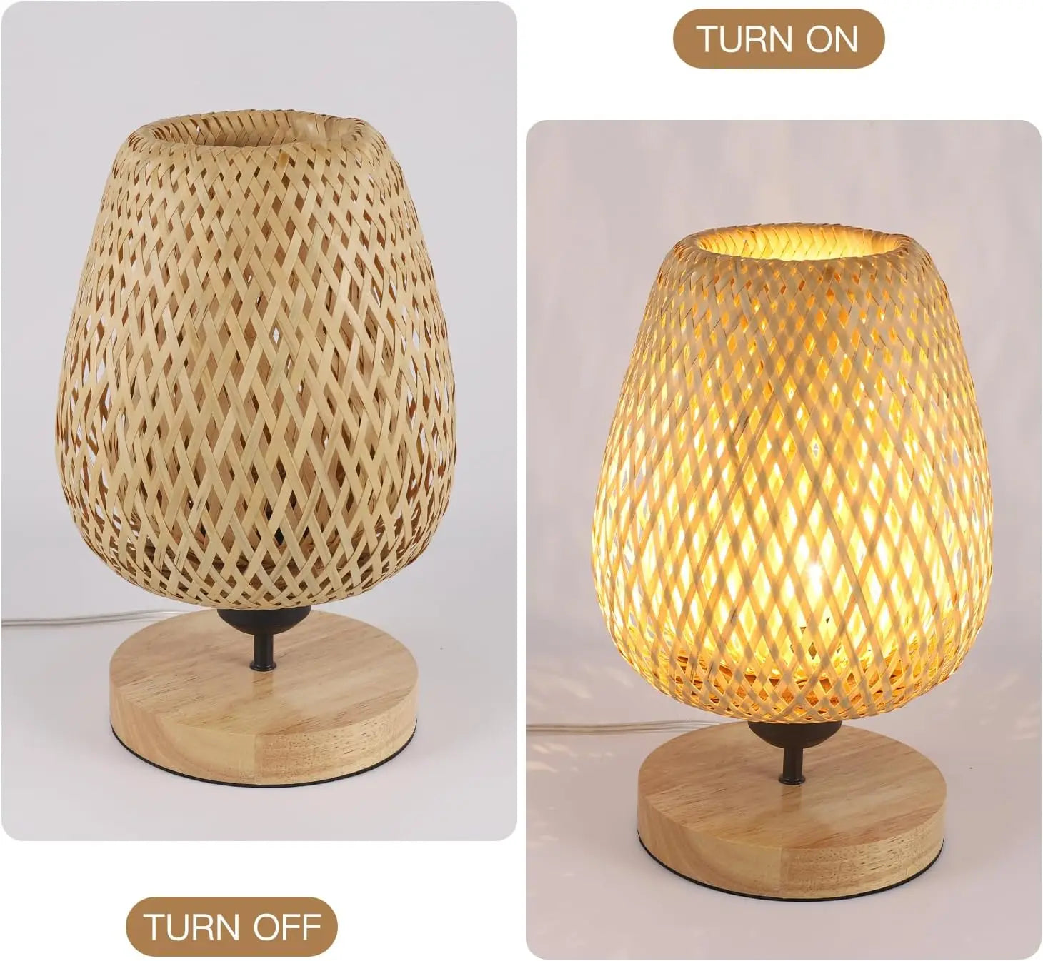 Modern LED Table Lamp, Bedside Lamp with Cable Switch, E27, No Bulb, Vintage Style