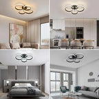 LED Dimmable Ceiling Light, 4-Ring 76W LED, Remote Control
