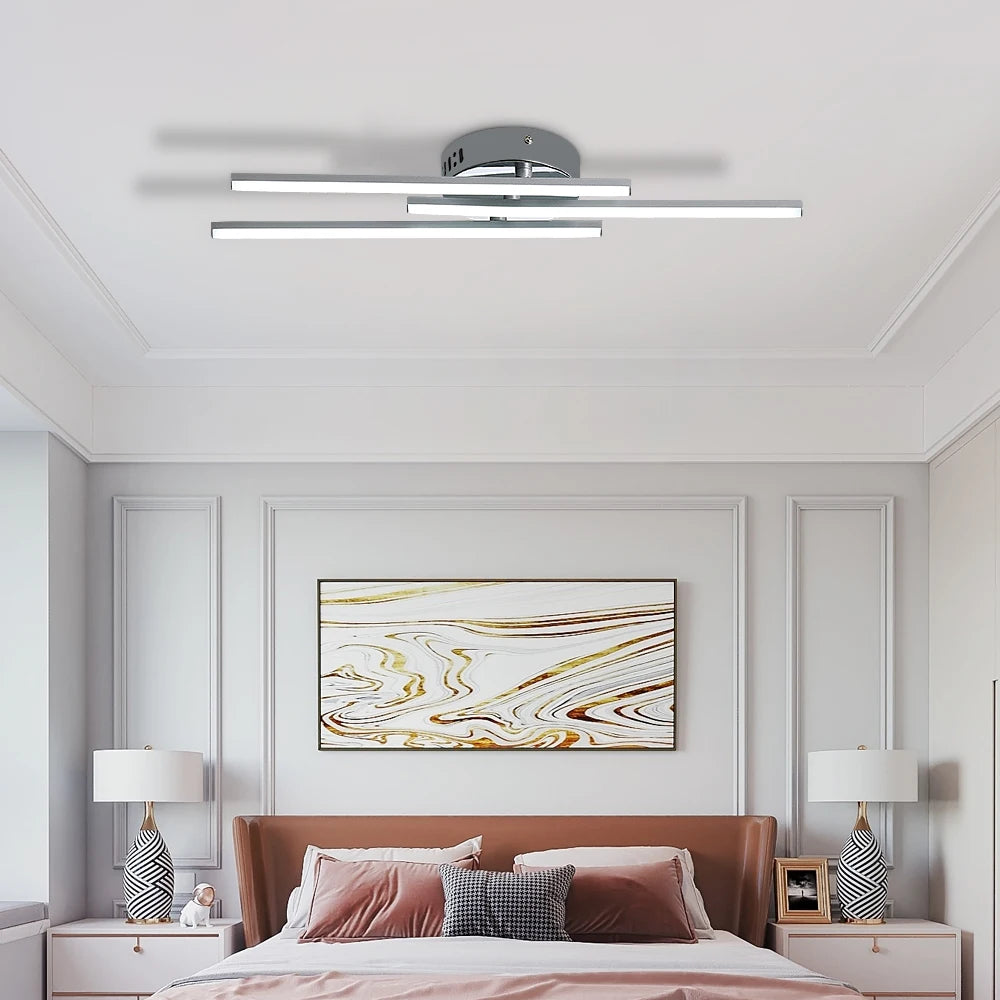 LED Ceiling Light 18W, Modern Silver Acrylic Aluminum, 6500K (Cool White)