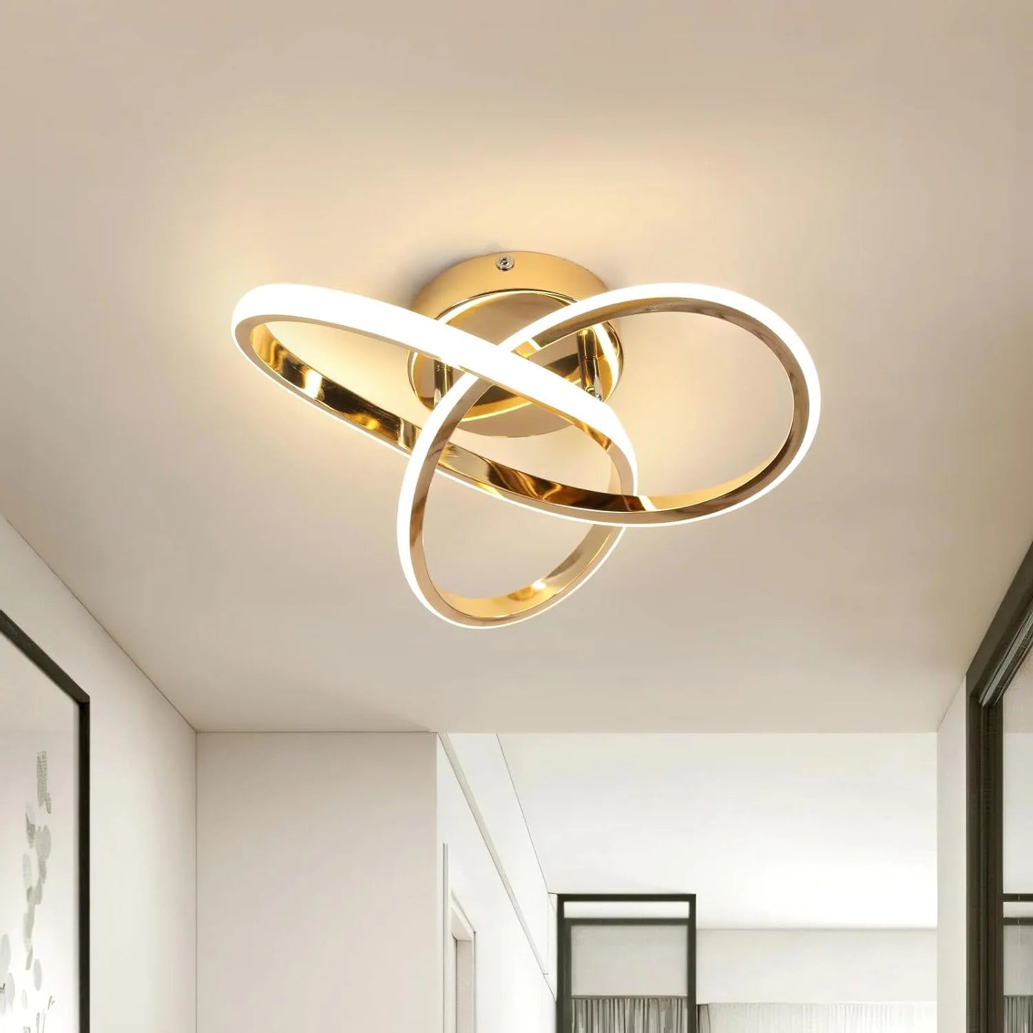 LED Ceiling Light with Curved Design, Warm, Neutral or Cool Light, 220V