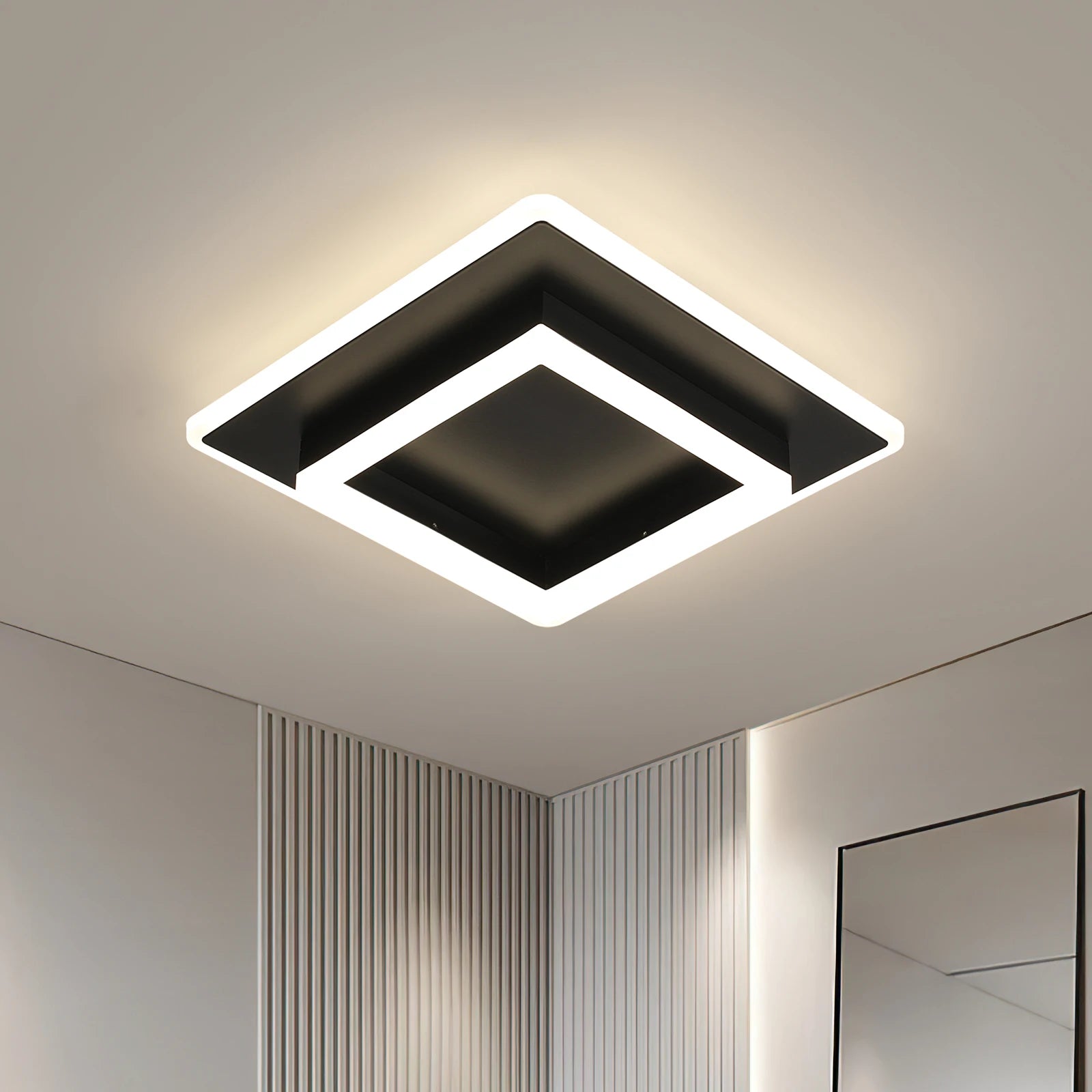 30W Black Square Acrylic Ceiling Lamp - 30CM