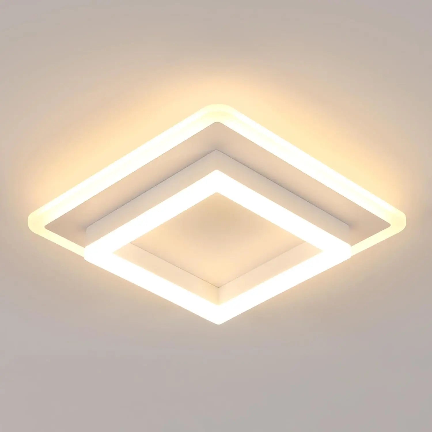 Square LED Ceiling Light, 24W, White Light, for Bedroom, Kitchen or Office