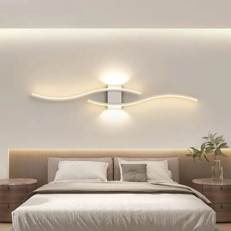 LED Wall Light Indoor 27W, Curved Design Wall Lamp, Warm White