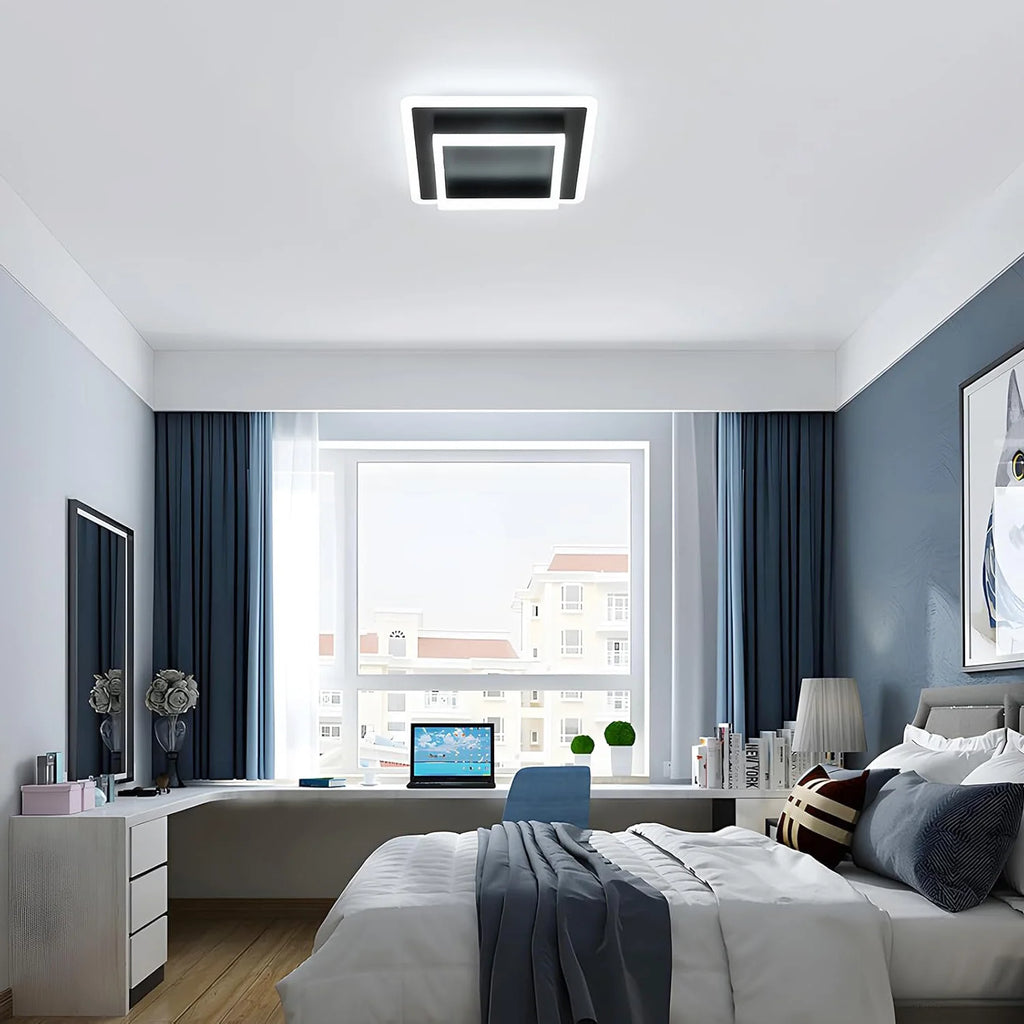Lampă de tavan acrilică pătrată neagră 30W - 30CM