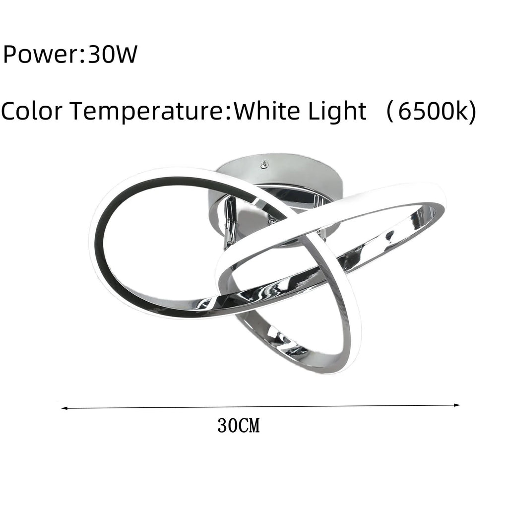 Lampă de tavan LED cu design curbat, lumină caldă, neutră sau rece, 220V