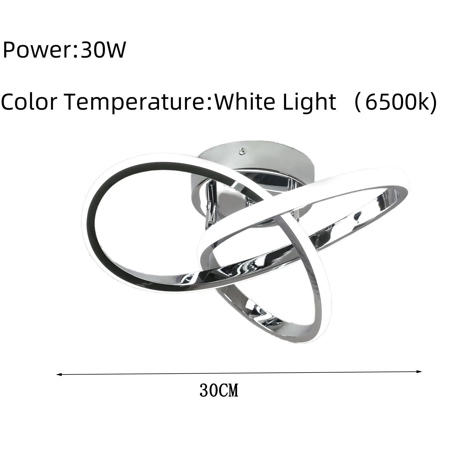 LED Ceiling Light with Curved Design, Warm, Neutral or Cool Light, 220V
