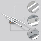 LED Ceiling Light 18W, Modern Silver Acrylic Aluminum, 6500K (Cool White)