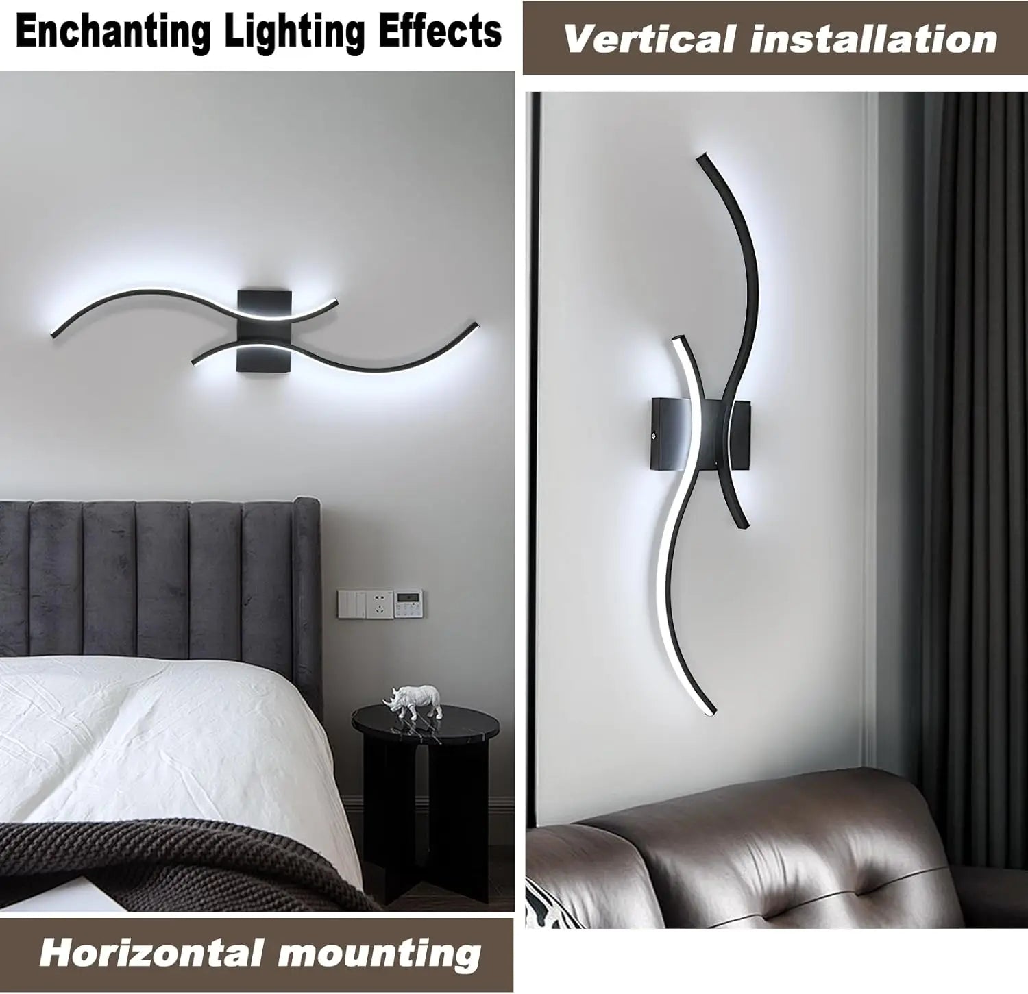 Lampă de perete LED modernă pentru interior, 27W, alb rece 6500K