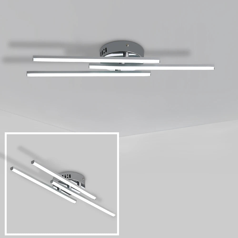 LED Ceiling Light 18W, Modern Silver Acrylic Aluminum, 6500K (Cool White)