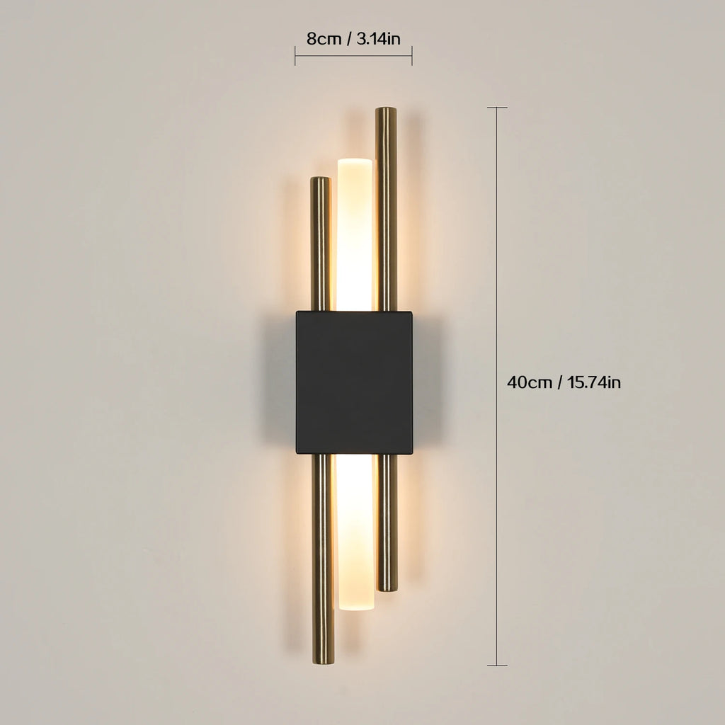 Aplice LED de interior, 10W, lumină caldă 3000K, negru-auriu