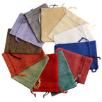 Set de 10 săculeți din pânză de sac naturală cu șnur